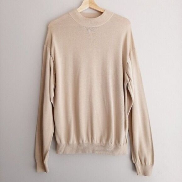 BARACUTA Silk Cotton Blend Fine Knit Sweater Pullover Top Sz L - Picture 2 of 9